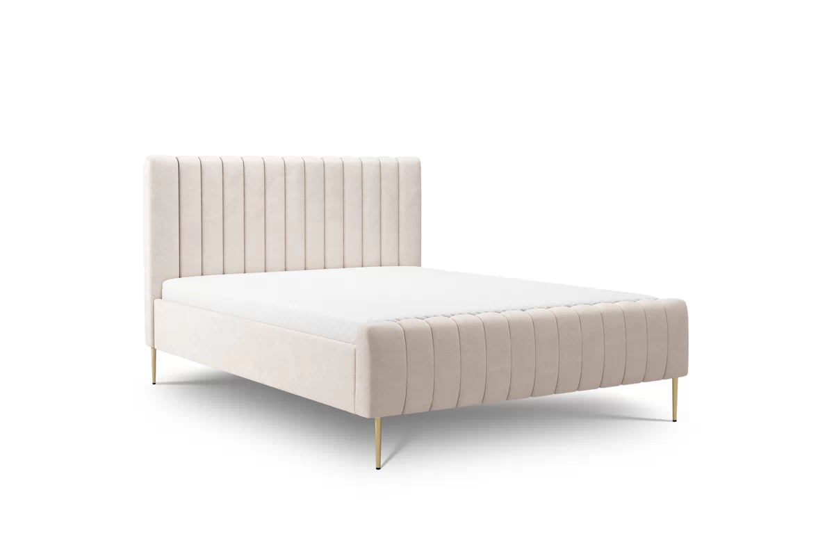 Čalouněná postel Nicole 140x200 cm - béžová Salvador 1 / zlaté nožky čalouněné Postel do ložnice Nicole - 140x200, Salvador (SIC) 1/Nohy zlaté