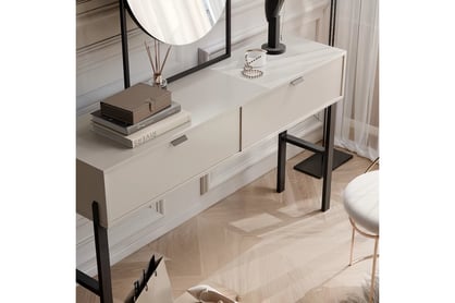 Toaletní stolek Cremona se zásuvkami - béžová Pískový  Toaletní stolek Cremona se zásuvkami - béžová Pískový 