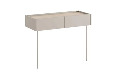 Toaletný stolík Desin 100 cm so zásuvkami a kovovými nohami - kašmír / dub nagano