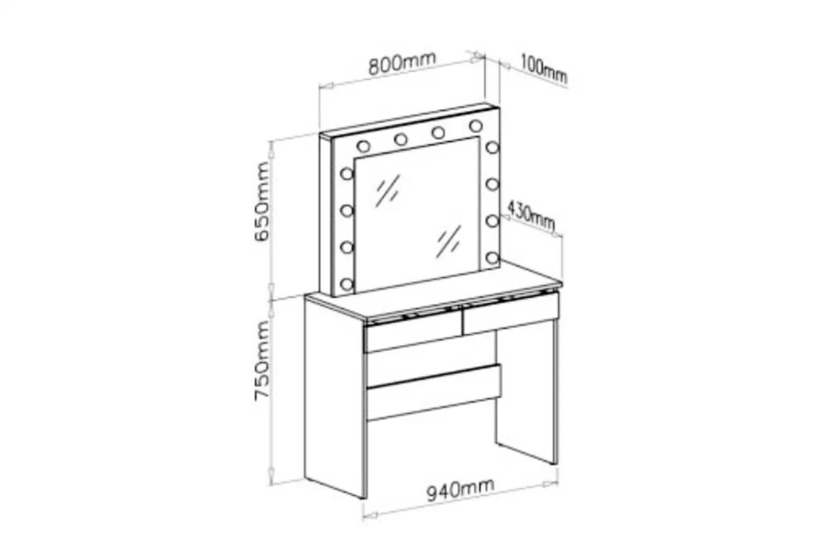 Toaletný stolík Velinio 95 cm - dub artisan Toaletný Stolík Hollywood 95 cm - Dub artisan