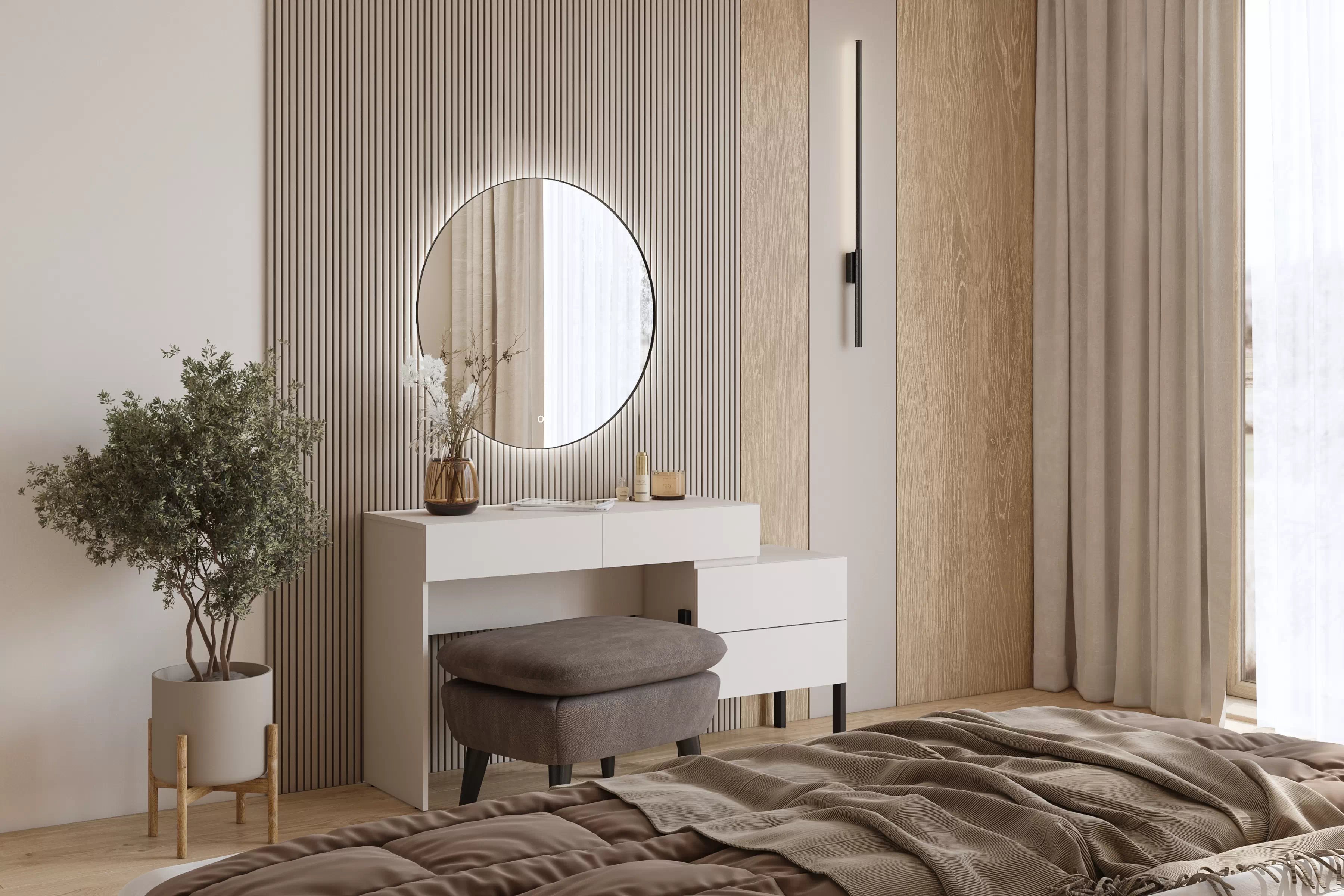 Toaletní stolek / psací stůl Jukon 143 cm se zásuvkami - kašmírová / černé nožky Toaletní stolek Jukon 143 cm se zásuvkami - kašmír / černé nožičky