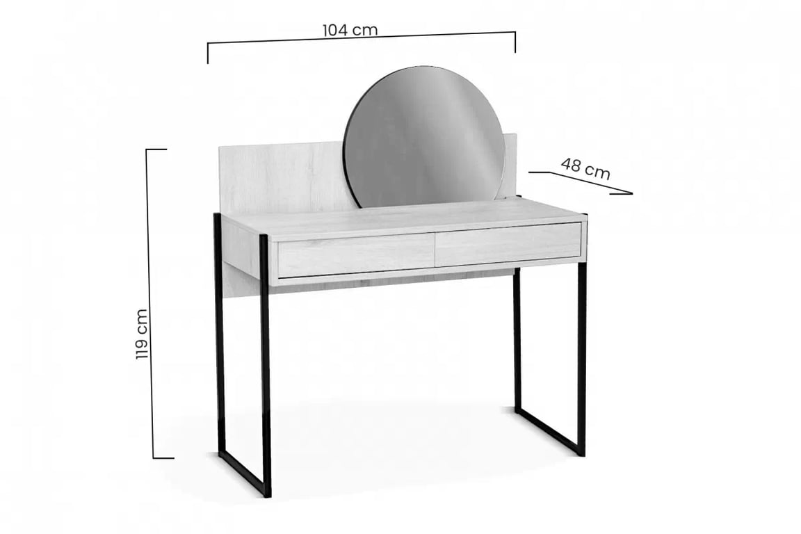 Toaletní stolek Loft se zrcadlem Toaletní stolek Loft se zásuvkami i zrcadlem 104 cm - dub lancelot