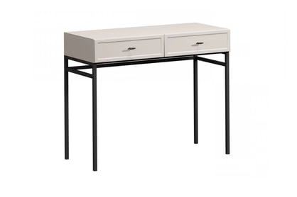 Konzola / toaletný stolík Lorini 100 cm - kašmírová / čierne úchytky T