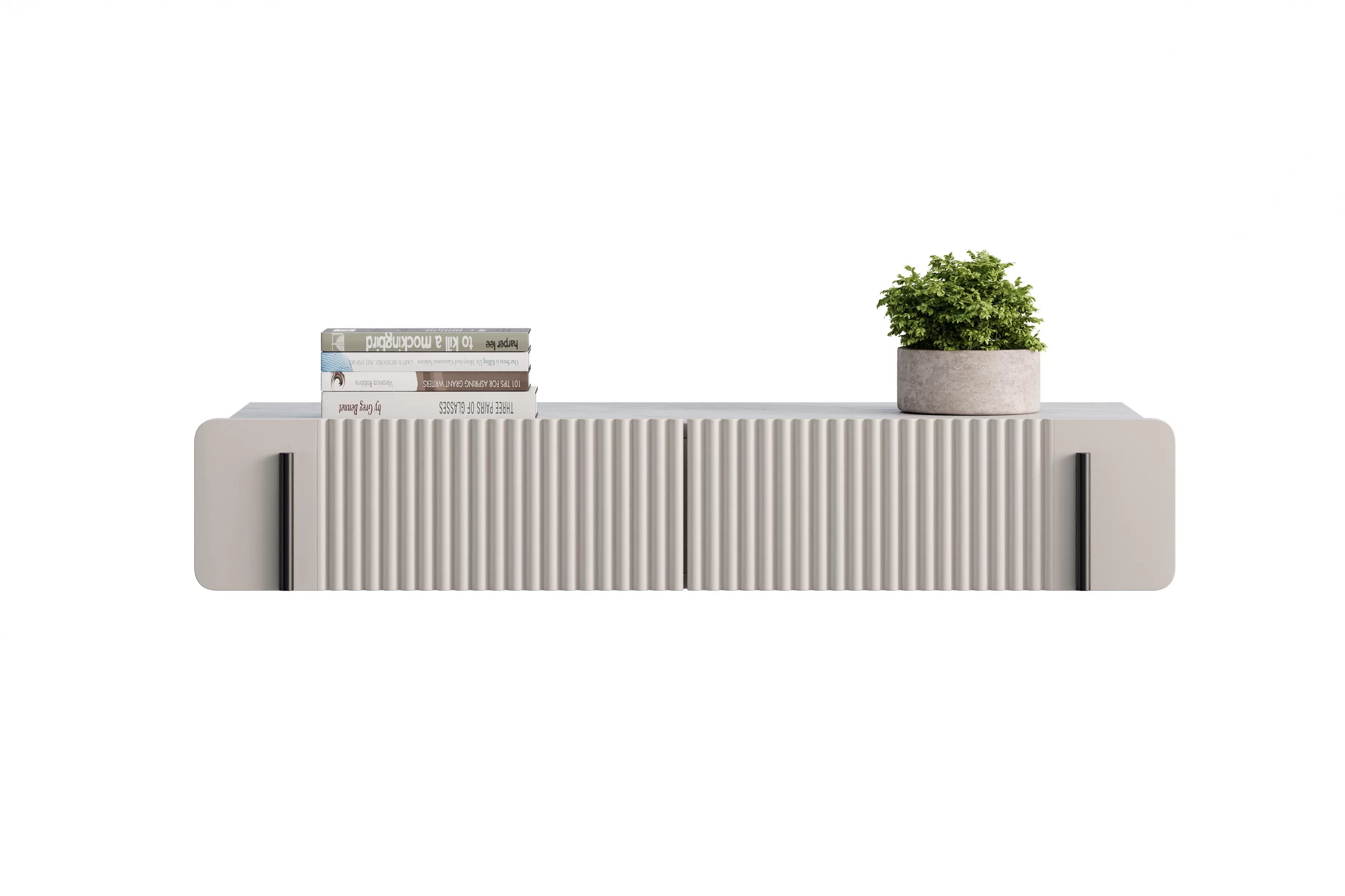 Závěsný toaletní stolek Malmi 100 cm - kašmírová / crema bianca / černá Toaletní stolek Malmi 100 cm závěsná se zásuvkami - kašmír / crema bianca / černá