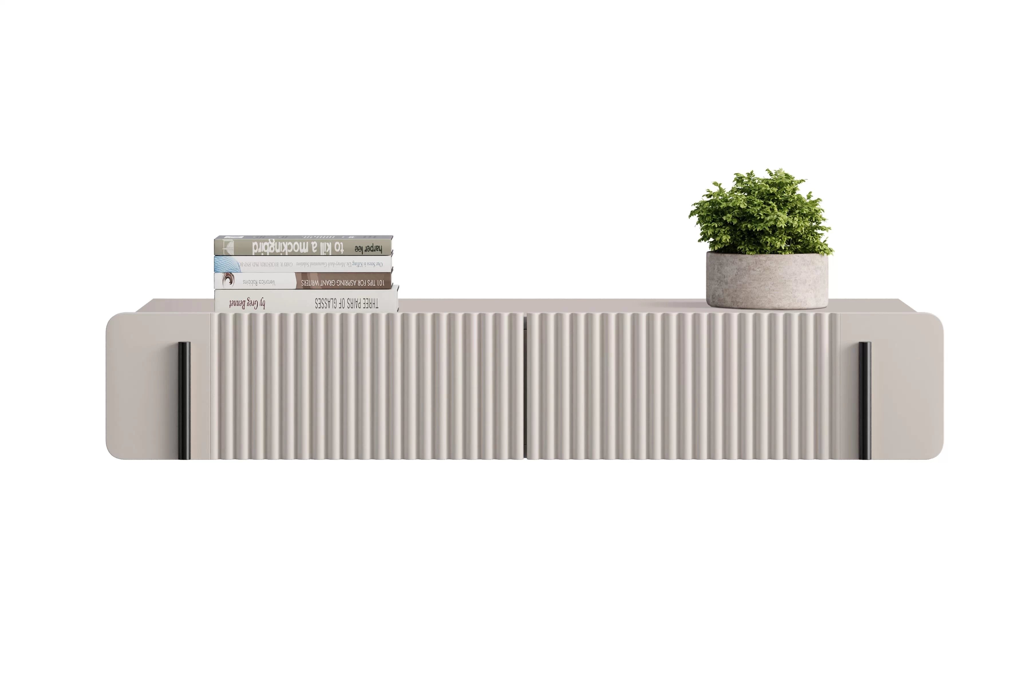 Závesný toaletný stolík Malmi 100 cm - kašmírová / čierna Toaletný stolík Malmi 100 cm závesná so zásuvkami - kašmír / Čierny