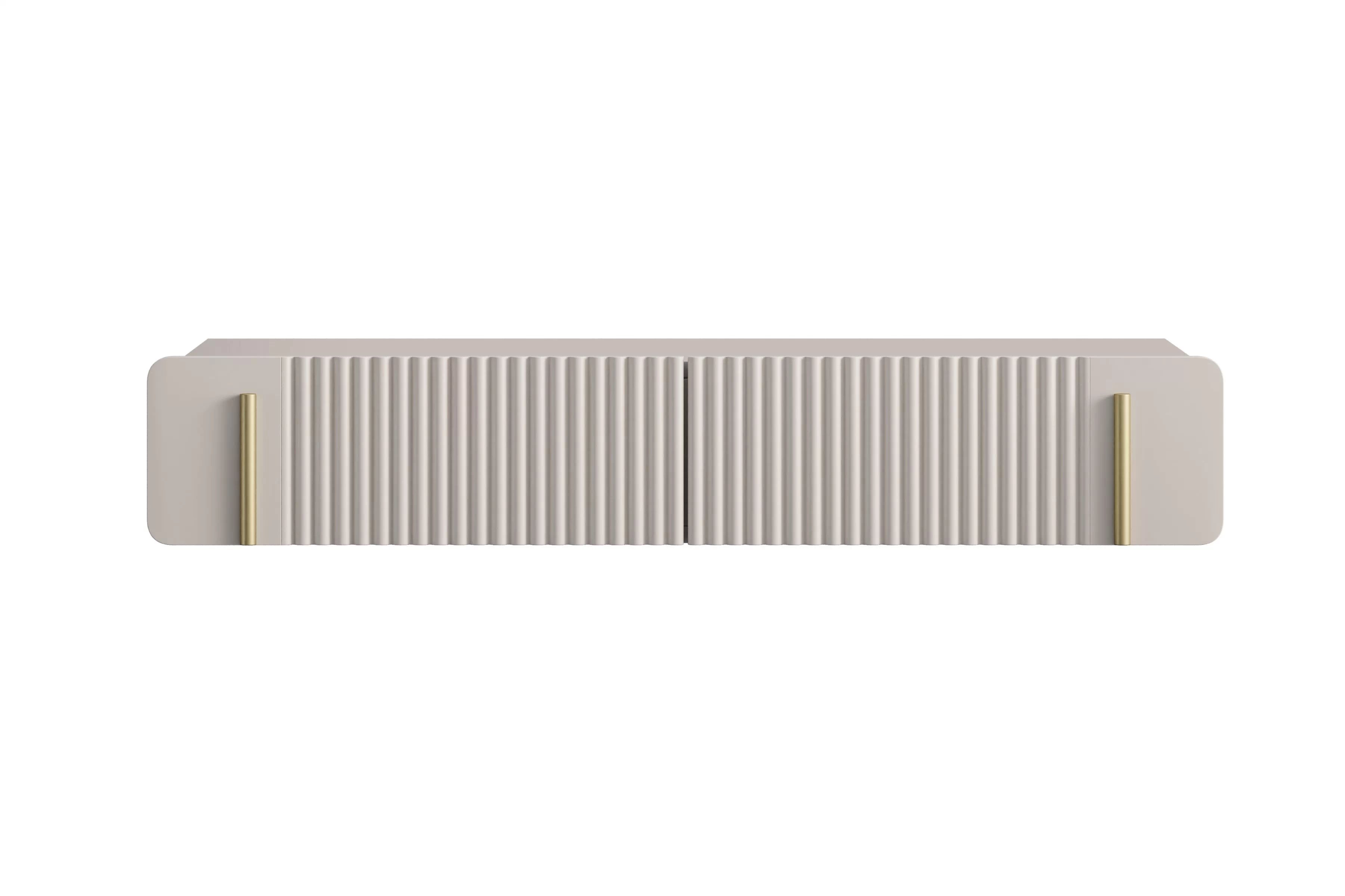 Závesný toaletný stolík Malmi 100 cm - kašmírová / zlatá Toaletný stolík Malmi 100 cm závesná so zásuvkami - kašmír / zlaté