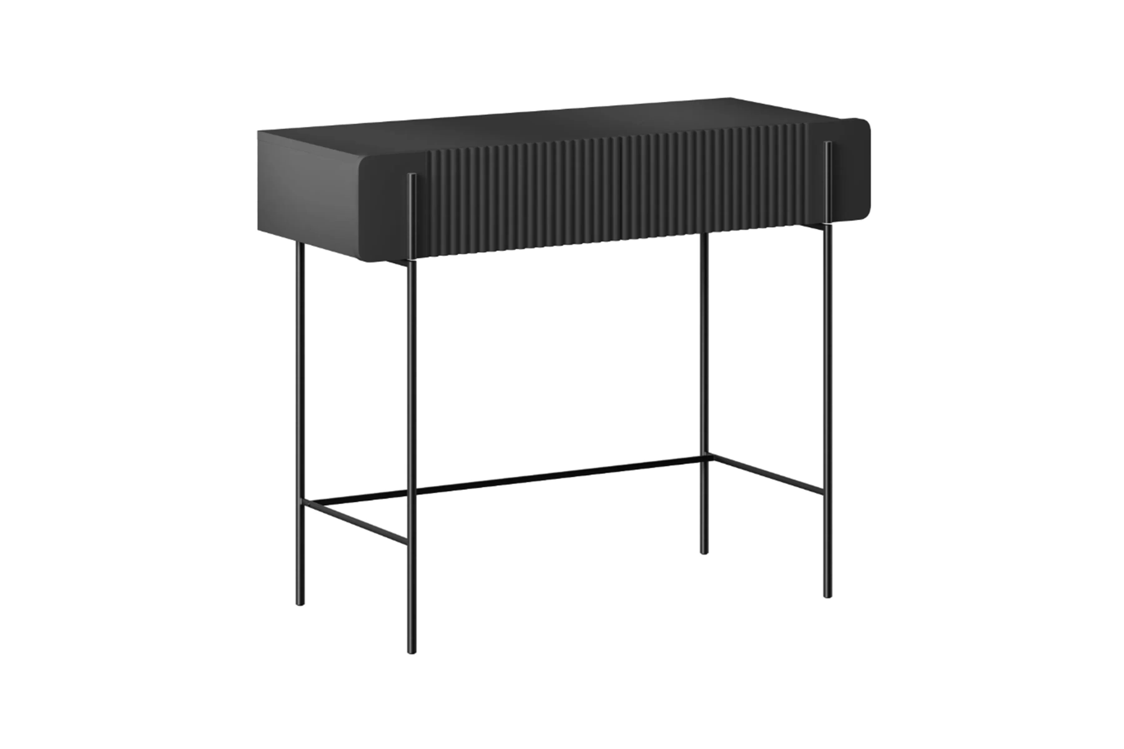 Toaletný stolík Malmi 100 cm - čierny mat / čierna Toaletný stolík Malmi 100 cm so zásuvkami - Čierny mat / čierny nozki