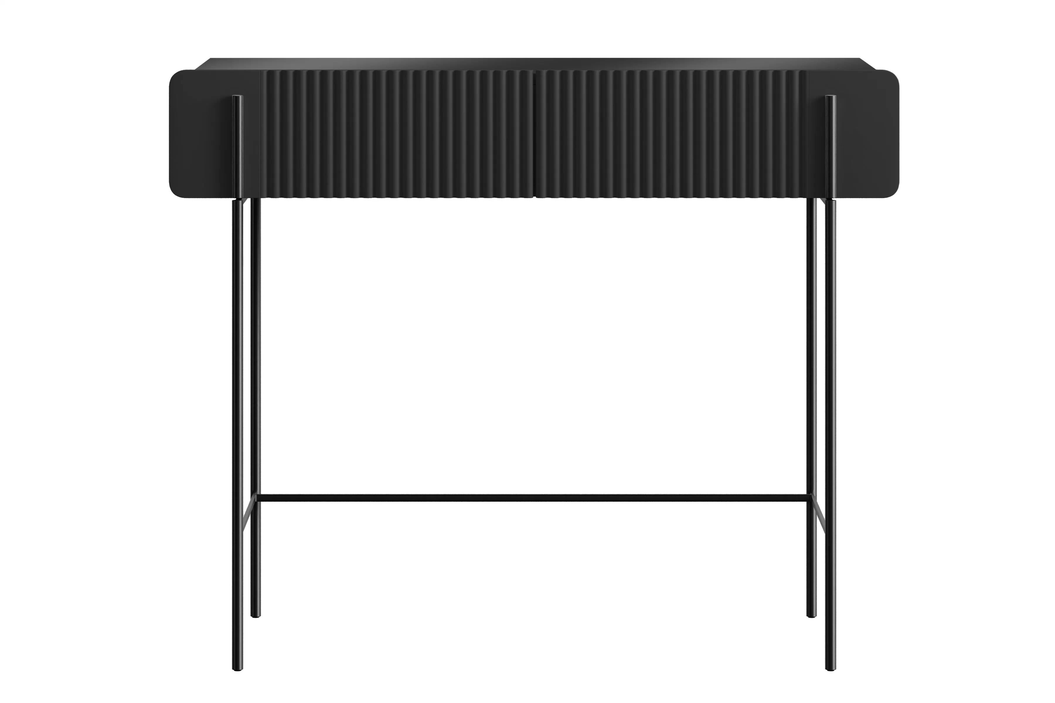 Toaletní stolek Malmi 100 cm se zásuvkami - černý mat / černé nožky Toaletní stolek Malmi 100 cm se zásuvkami - černá mat / černá nozki