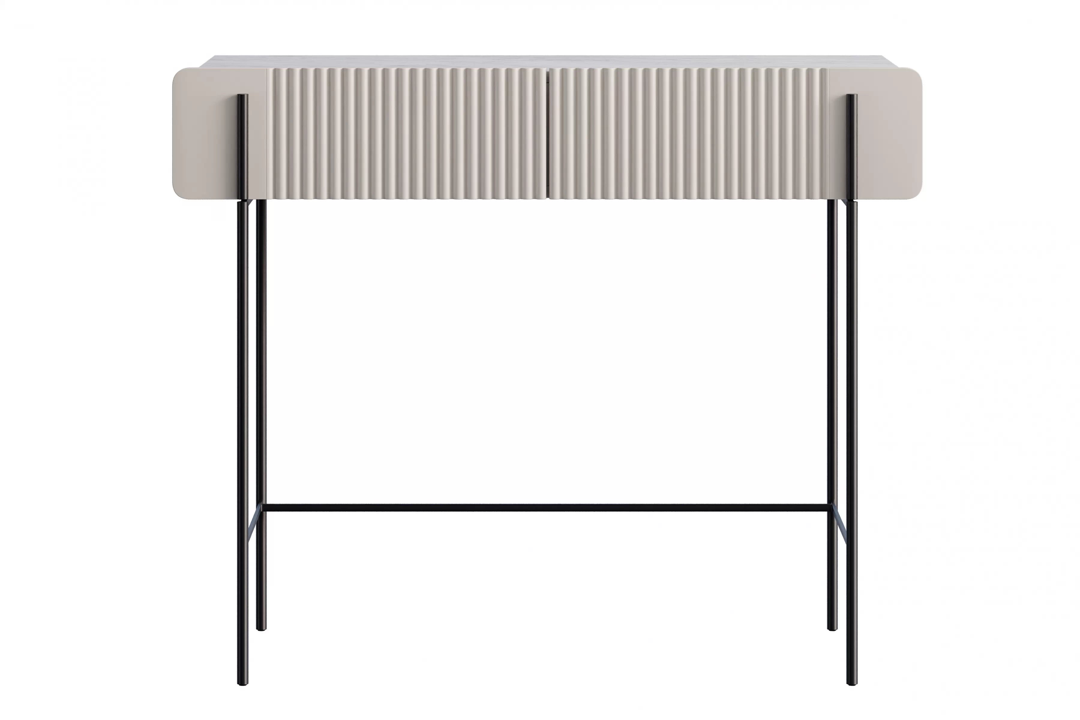 Toaletný stolík Malmi 100 cm - kašmírová / crema bianca / čierna Toaletný stolík Malmi 100 cm so zásuvkami - kašmír / crema bianca / čierny nozki