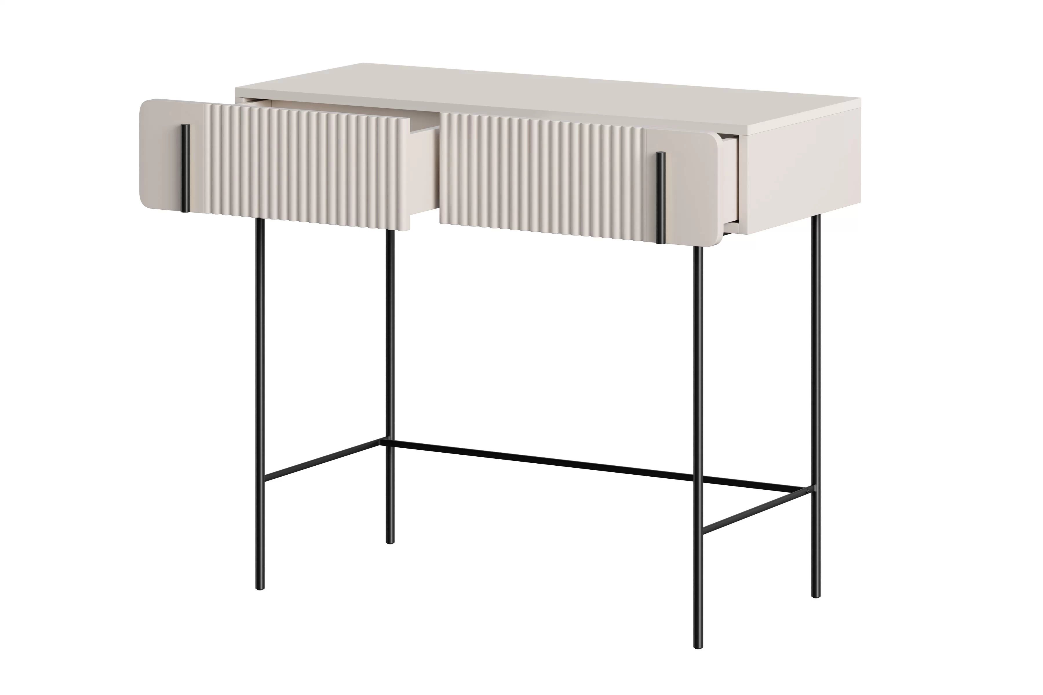 Toaletní stolek Malmi 100 cm se zásuvkami - kašmírová / černé nožky Toaletní stolek Malmi 100 cm se zásuvkami - kašmír / černá nozki