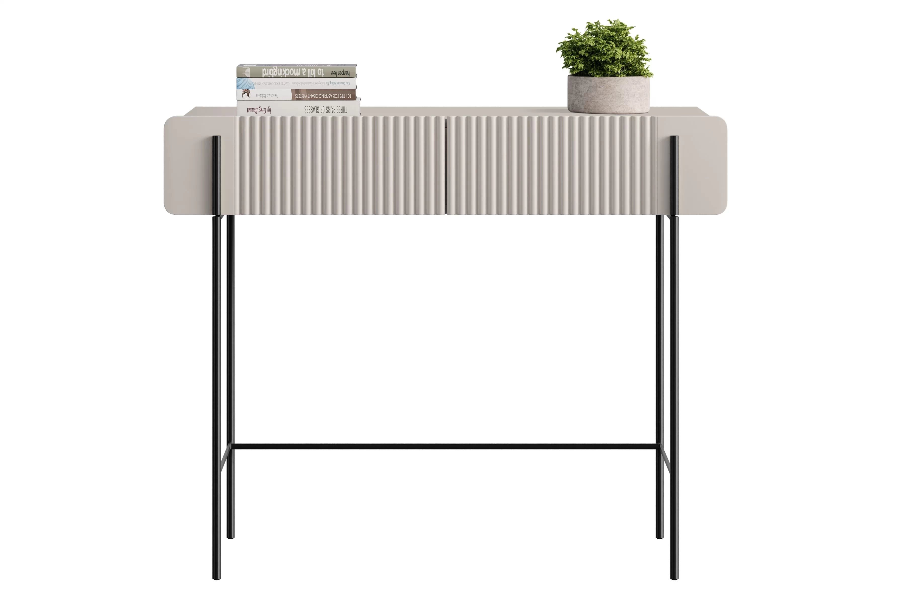 Toaletní stolek Malmi 100 cm se zásuvkami - kašmírová / černé nožky Toaletní stolek Malmi 100 cm se zásuvkami - kašmír / černá nozki