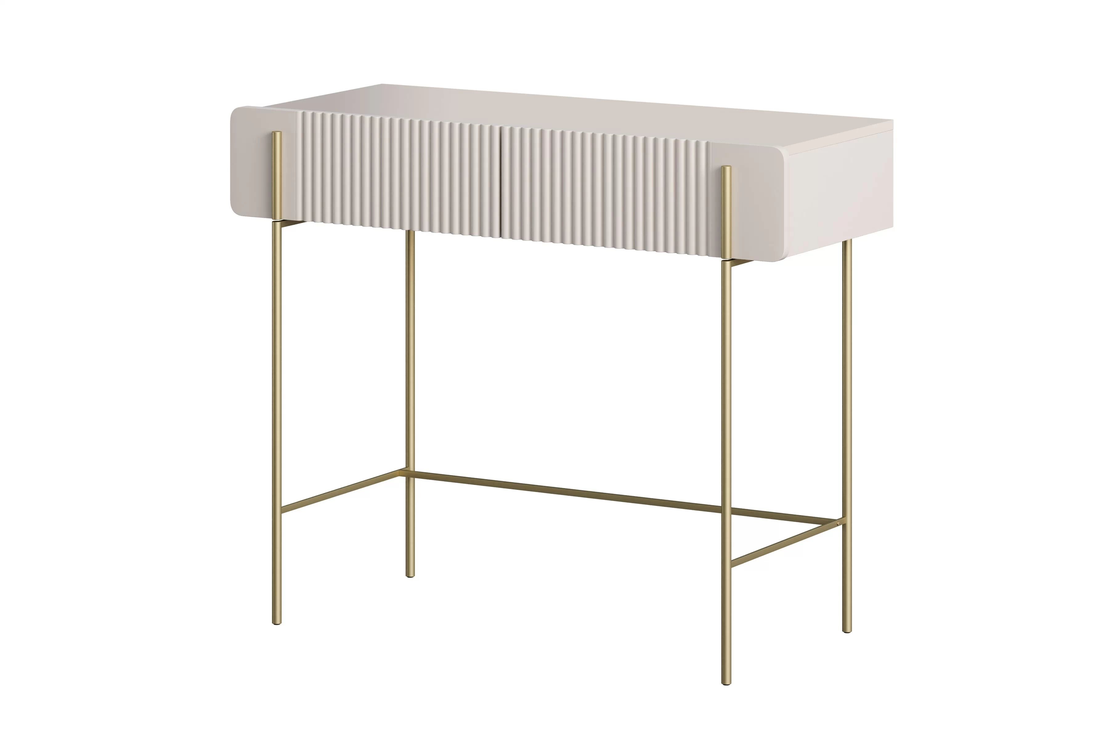 Toaletní stolek Malmi 100 cm se zásuvkami - kašmírová / zlaté nožky Toaletní stolek Malmi 100 cm se zásuvkami - kašmír / zlote nozki