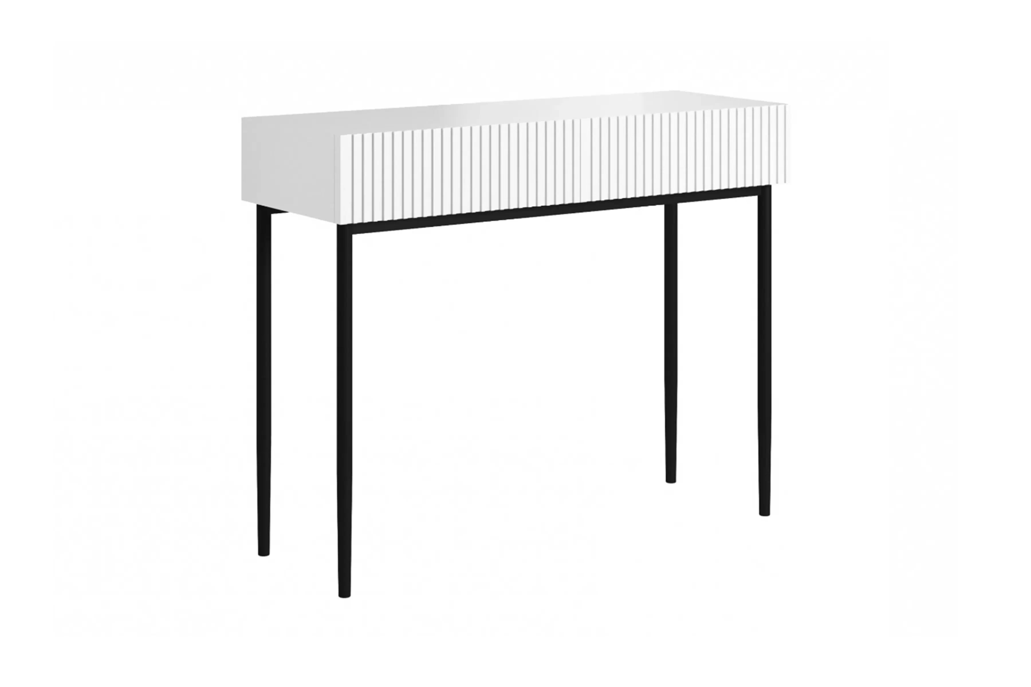 Toaletný stolík Nicole 100 cm so zásuvkami - biely mat / čierne nohy Toaletný stolík Nicole 100 cm so zásuvkami - biely mat / čierny nozki