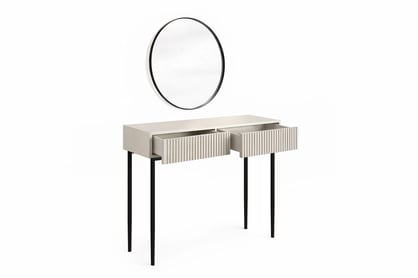 Toaletný stolík Nicole so zrkadlom 60 cm - kašmírová / čierna Toaletný stolík Nicole z čiernym zrkadlom 60 cm - kašmír / čierny nozki