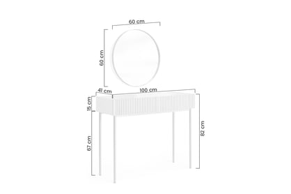 Toaletný stolík Nicole so zrkadlom 60 cm - čierny mat / zlatá Toaletný stolík Nicole ze zlotym zrkadlom 60 cm - Čierny mat / zlote nozki