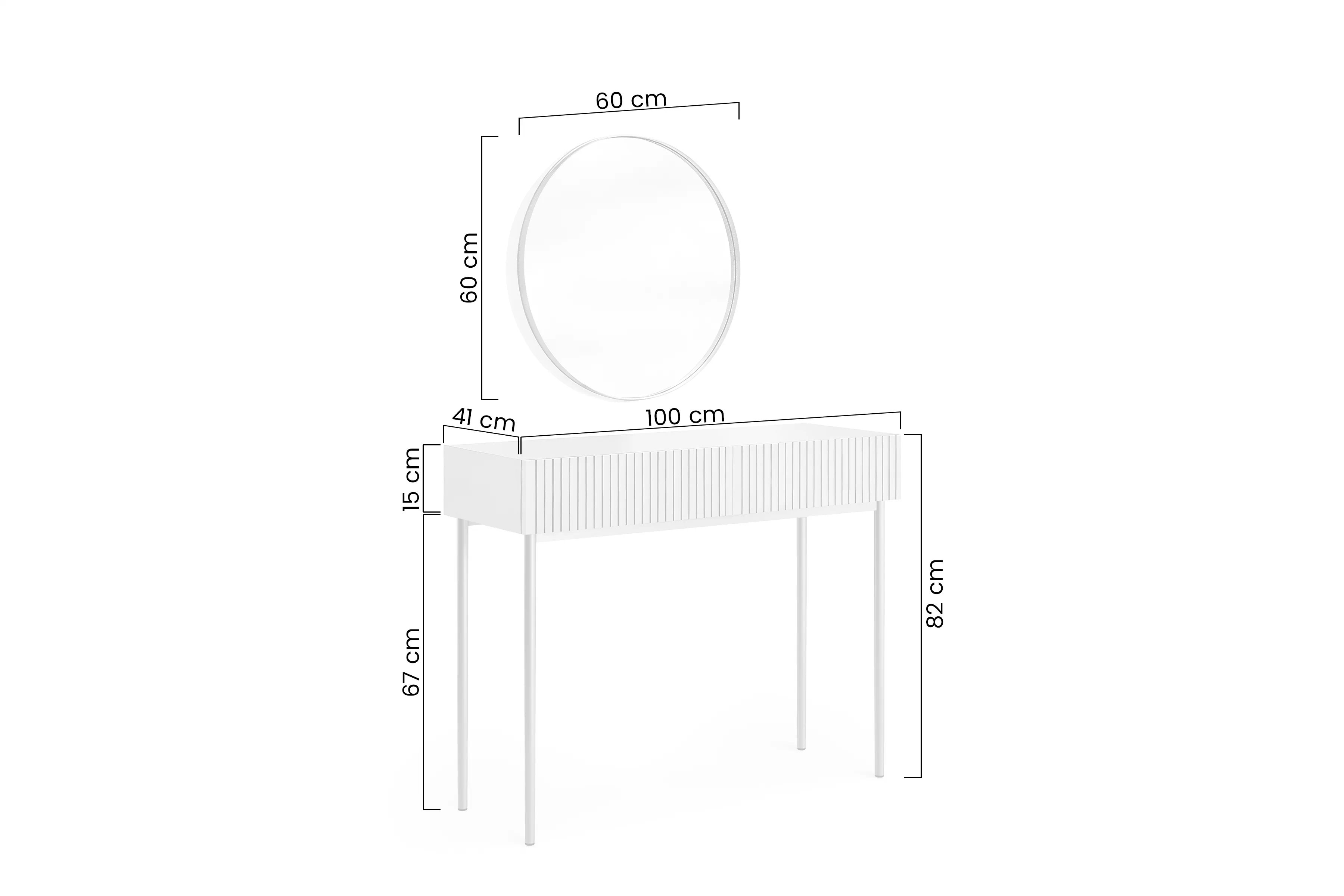 Toaletný stolík Nicole so zrkadlom 60 cm - kašmírová / zlatá Toaletný stolík Nicole ze zlotym zrkadlom 60 cm - kašmír / zlote nozki