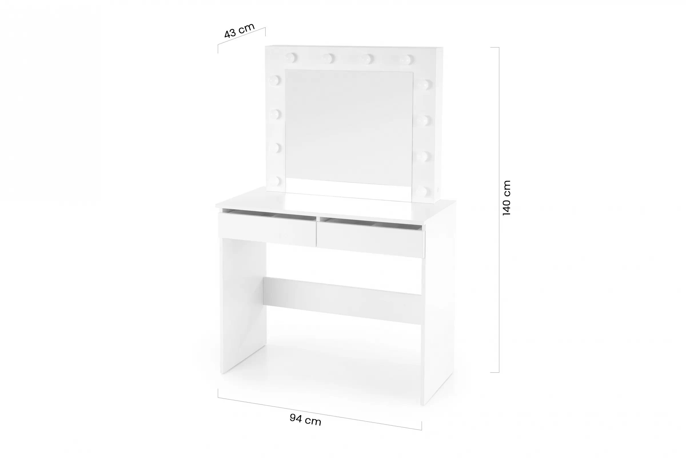 Toaletný stolík Velinio 95 cm - biela Toaletný stolík Velinio 95 cm - Biely