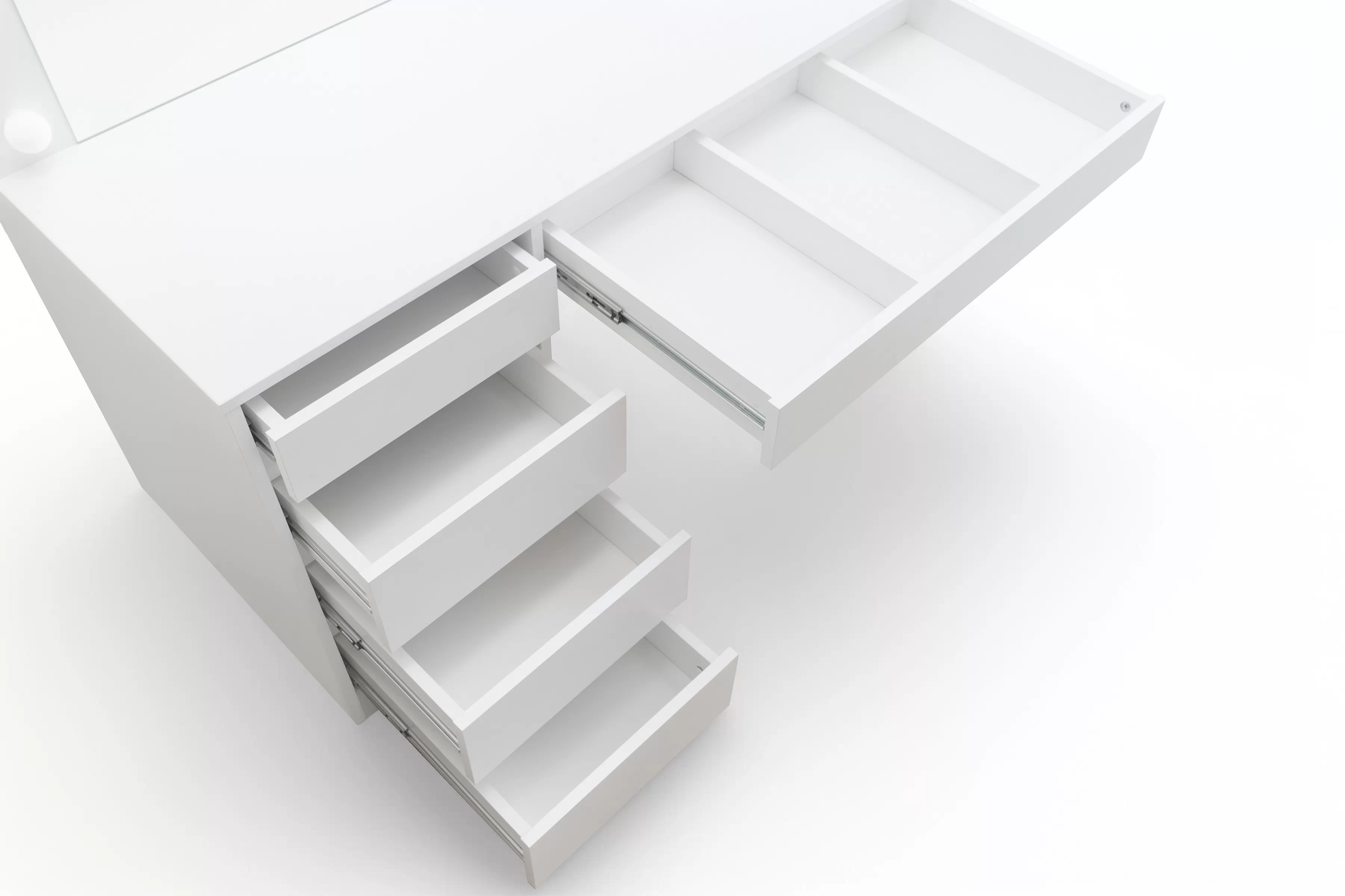 Toaletný stolík Velinio XL 120 cm - biela Toaletný stolík Velinio XL 120 cm - Biely