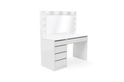 Toaletný stolík Velinio XL 120 cm - biela