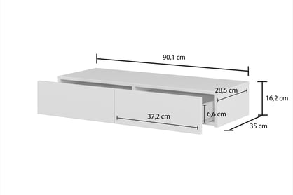 Toaletný stolík závesný Jukon 90 cm - kašmírový / čierne nožičky Toaletný stolík závesná Jukon 90 cm - kašmír / čierny nožičky