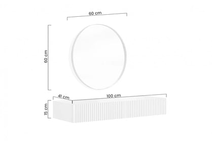 Závesný toaletný stolík Nicole so zrkadlom 60 cm - čierny mat / čierna Toaletný stolík závesná Nicole z čiernym zrkadlom 60 cm - Čierny mat / Čierny