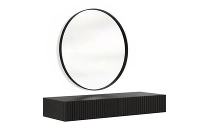 Závěsný toaletní stolek Nicole s černým zrcadlem 80 cm - černý mat