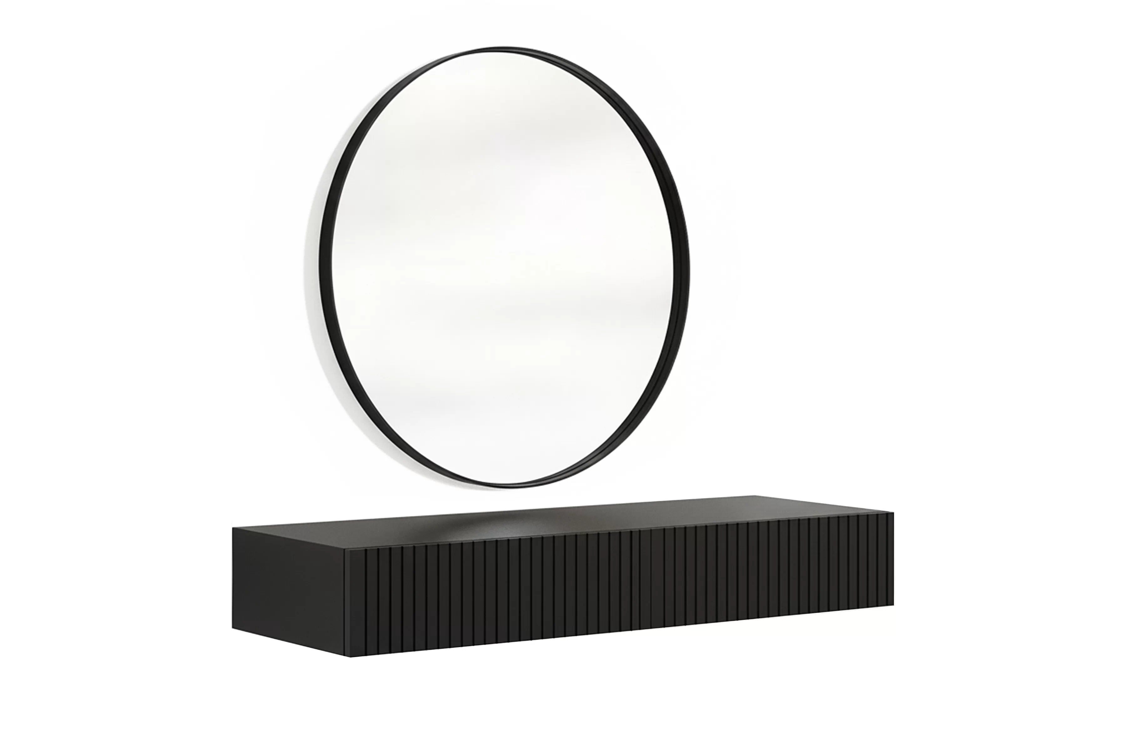 Závesný toaletný stolík Nicole so zrkadlom 80 cm - čierny mat Toaletný stolík závesná Nicole z čiernym zrkadlom 80 cm - Čierny mat