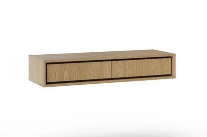 Závěsná toaletka Rocco 100 cm s zásuvkami - dub baltic diune / černá