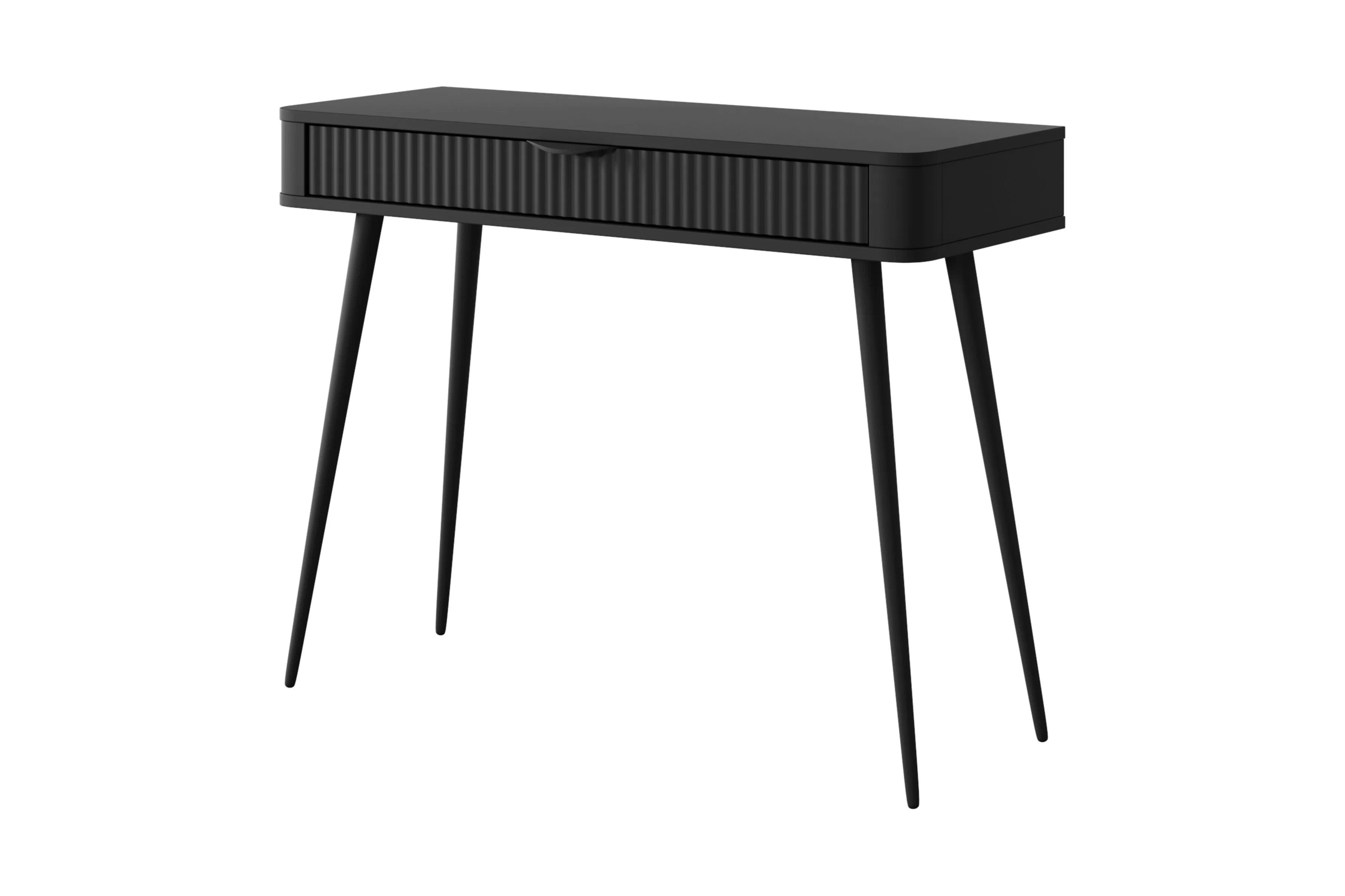 Toaletný stolík Zeliano so zásuvkou 100 cm - čierny / čierne nožičky Toaletný Stolík Zeliano z szuflada 100 cm - Čierny / nožičky čierny
