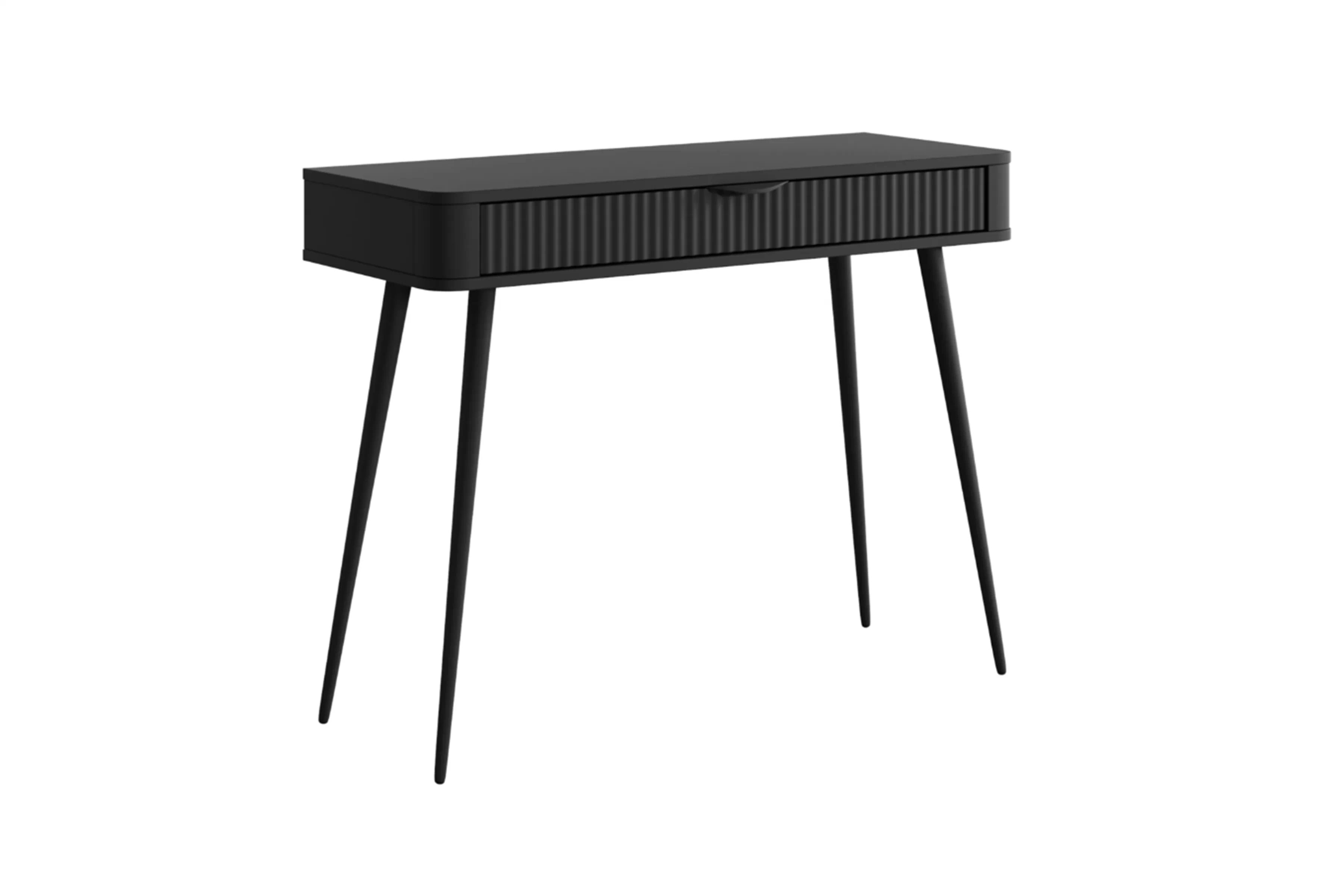 Toaletný stolík Zeliano so zásuvkou 100 cm - čierny / čierne nožičky Toaletný stolík Zeliano z szuflada 100 cm - Čierny / nožičky čierny