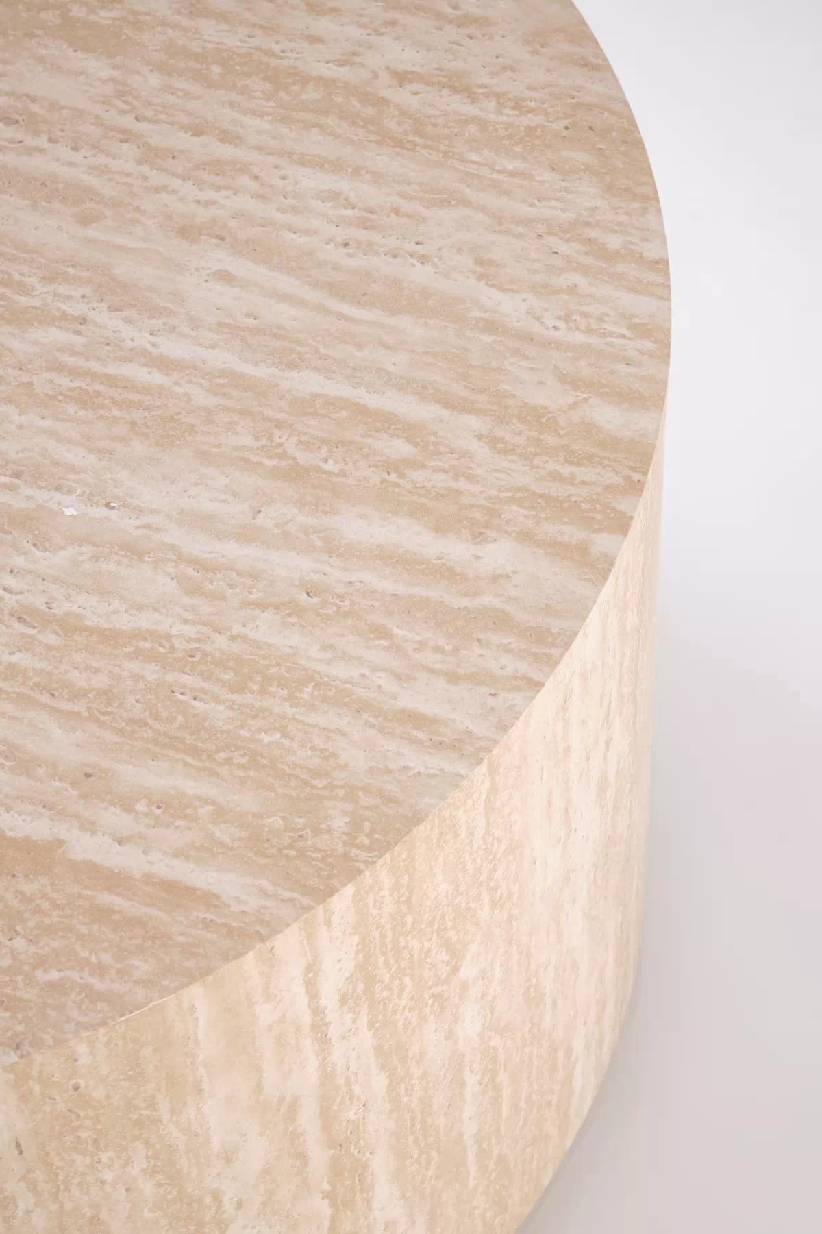 Kulatý konferenční stolek Travertino 60 cm - travertin travertino okrAgLa Konferenční stolek, travertin