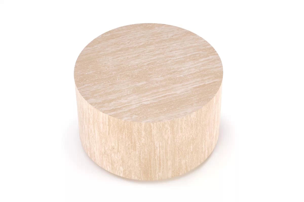 Kulatý konferenční stolek Travertino 60 cm - travertin travertino okrAgLa Konferenční stolek, travertin