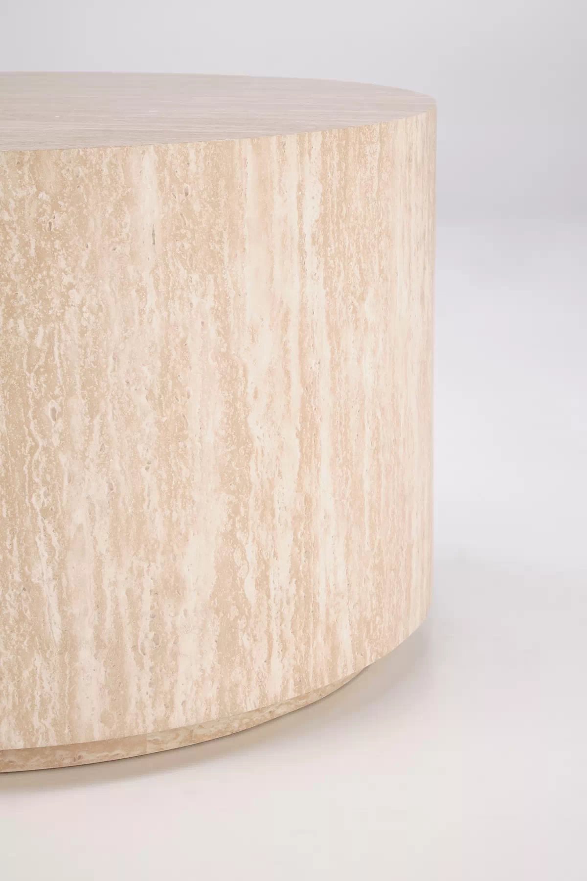 Kulatý konferenční stolek Travertino 60 cm - travertin travertino okrAgLa Konferenční stolek, travertin