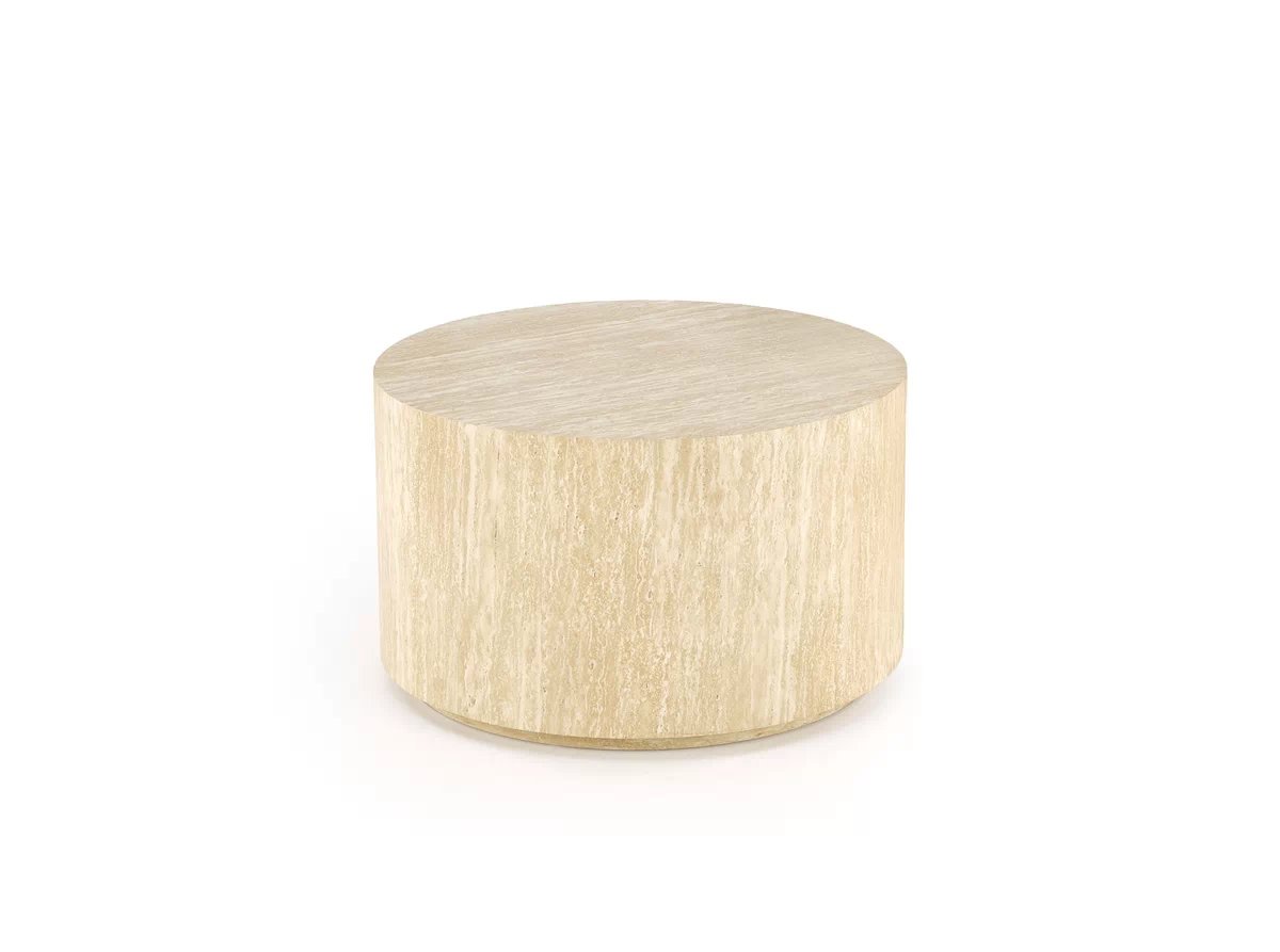 Kulatý konferenční stolek Travertino 60 cm - travertin travertino okrAgLa Konferenční stolek, Travertin