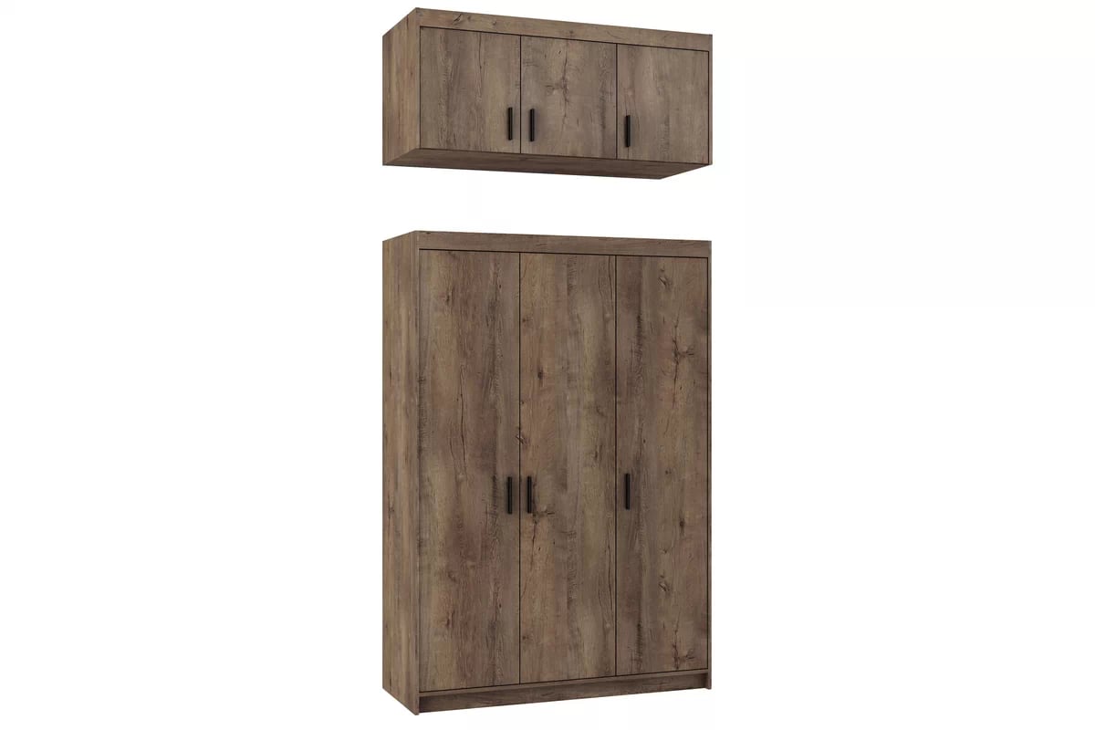 Nástavec Lena DL03 - 133 cm - dub lefkas tmavý třídveřová Nástavec do Skříně Lena DL03 - 133 cm - Dub Lefkas