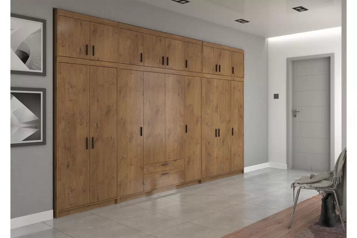 Nástavec Lena DL03 - 133 cm - dub lefkas tmavý třídveřová Nástavec do Skříně Lena DL03 - 133 cm - Dub Lefkas