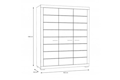Skriňa na oblečenie Snow 170 cm - biely trojdverová Skriňa ubraniowa Snow 170 cm - Biely 