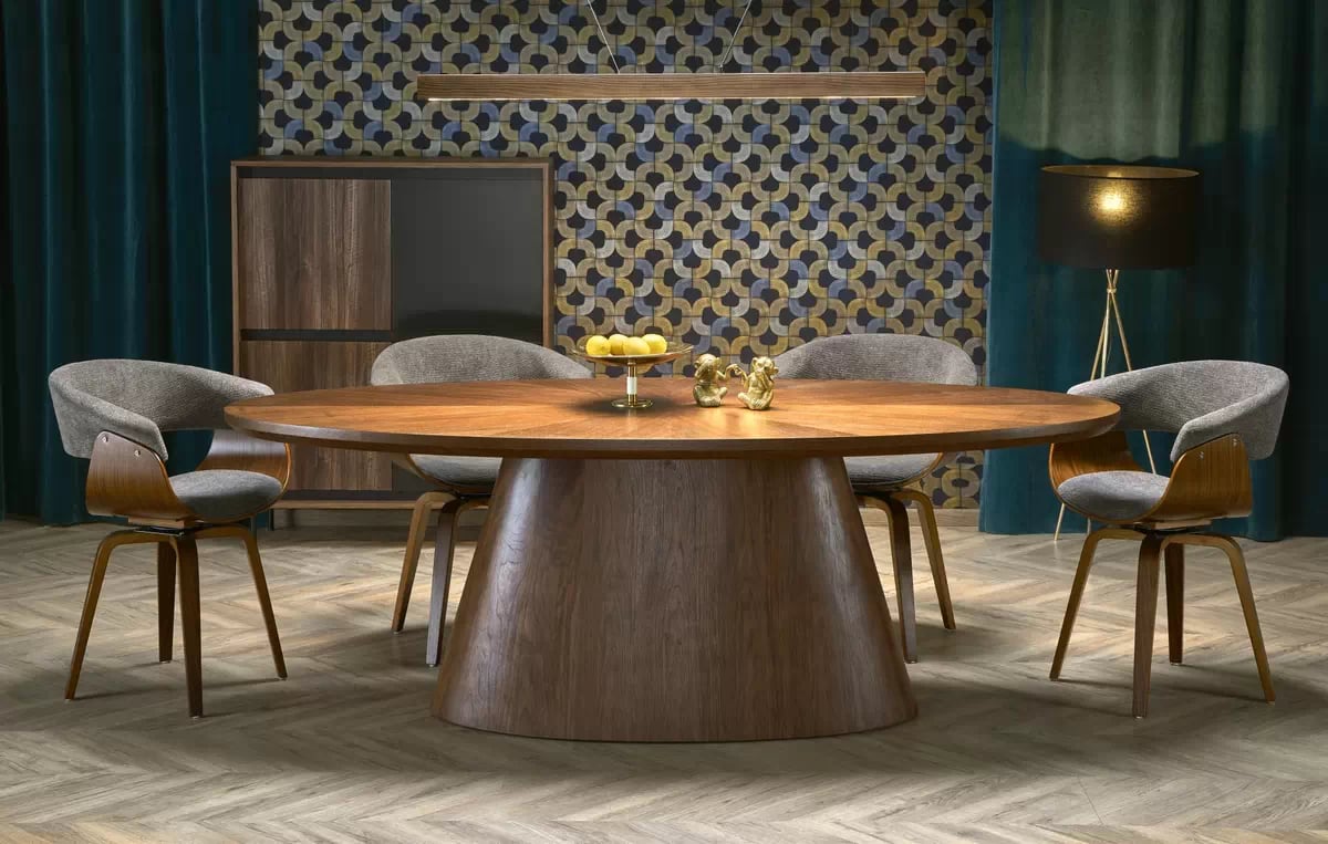 Oválný stůl Lunver 220x98 cm - ořech vagner Stůl ořechový