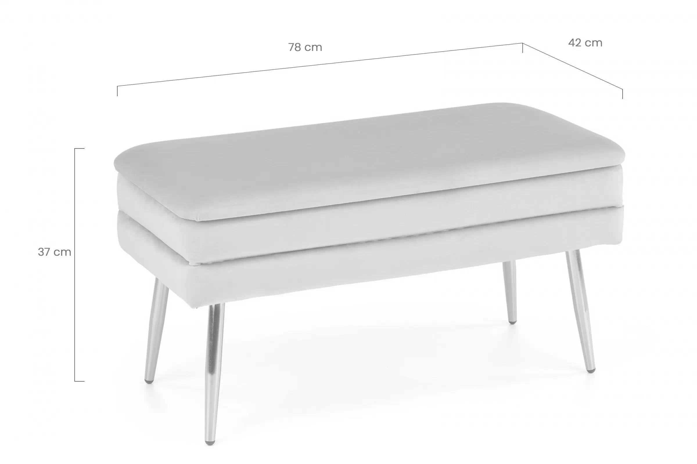 Čalúnená lavička Velva - 78 cm - tmavozelený zamat / čierne nohy VELVA lawka tmavý Zelený/Čierny