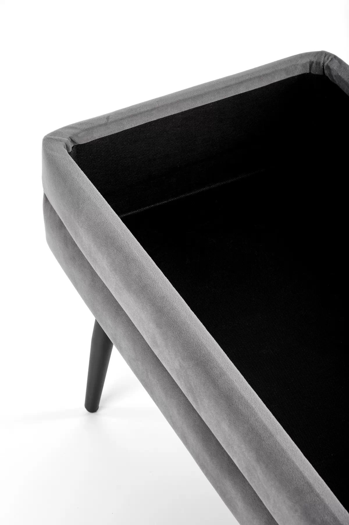 Čalouněná lavice Maroli 78 cm - jasanový samet / černé nožky velva lawka Popelový/Černý