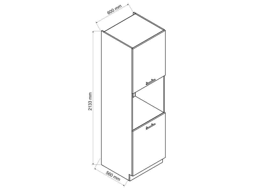 Regál Vita D60 PK /2133 P/L pro vestavnou troubu regál do vestavnou troubu