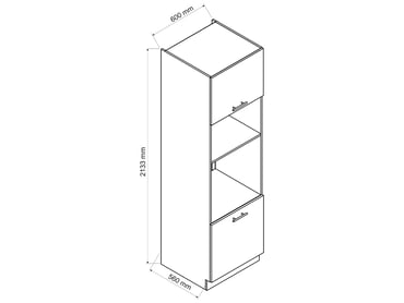 Regál Vita D60 PK MV /2133 P/L pro vestavnou troubu a mikrovlnku regál do vestavnou troubu a mikrovlnu