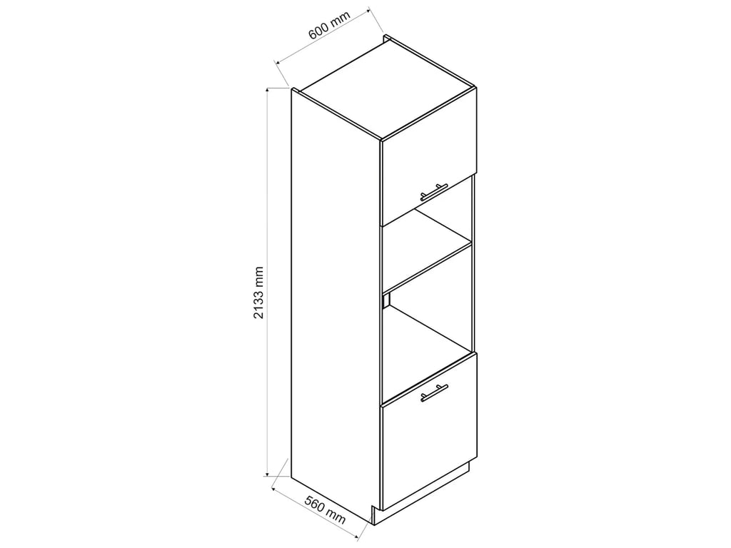 Regál Vita D60 PK MV /2133 P/L pro vestavnou troubu a mikrovlnku regál do vestavnou troubu a mikrovlnu