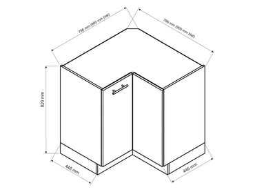 Spodní rohová skříňka Vita DRP P/L Skříňka dolní rohová