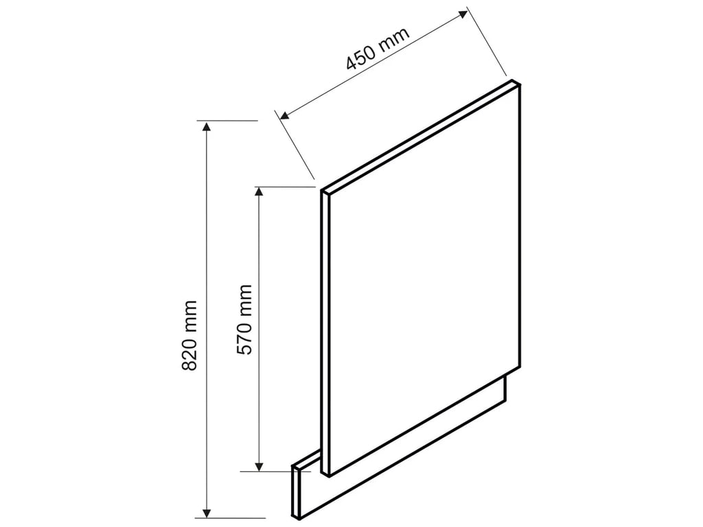 Odkrytý čelní panel myčky Vita FZ 45 PO Výkres