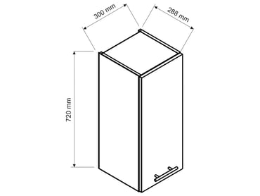 Závěsná skříňka Vita W30 P/L Výkres