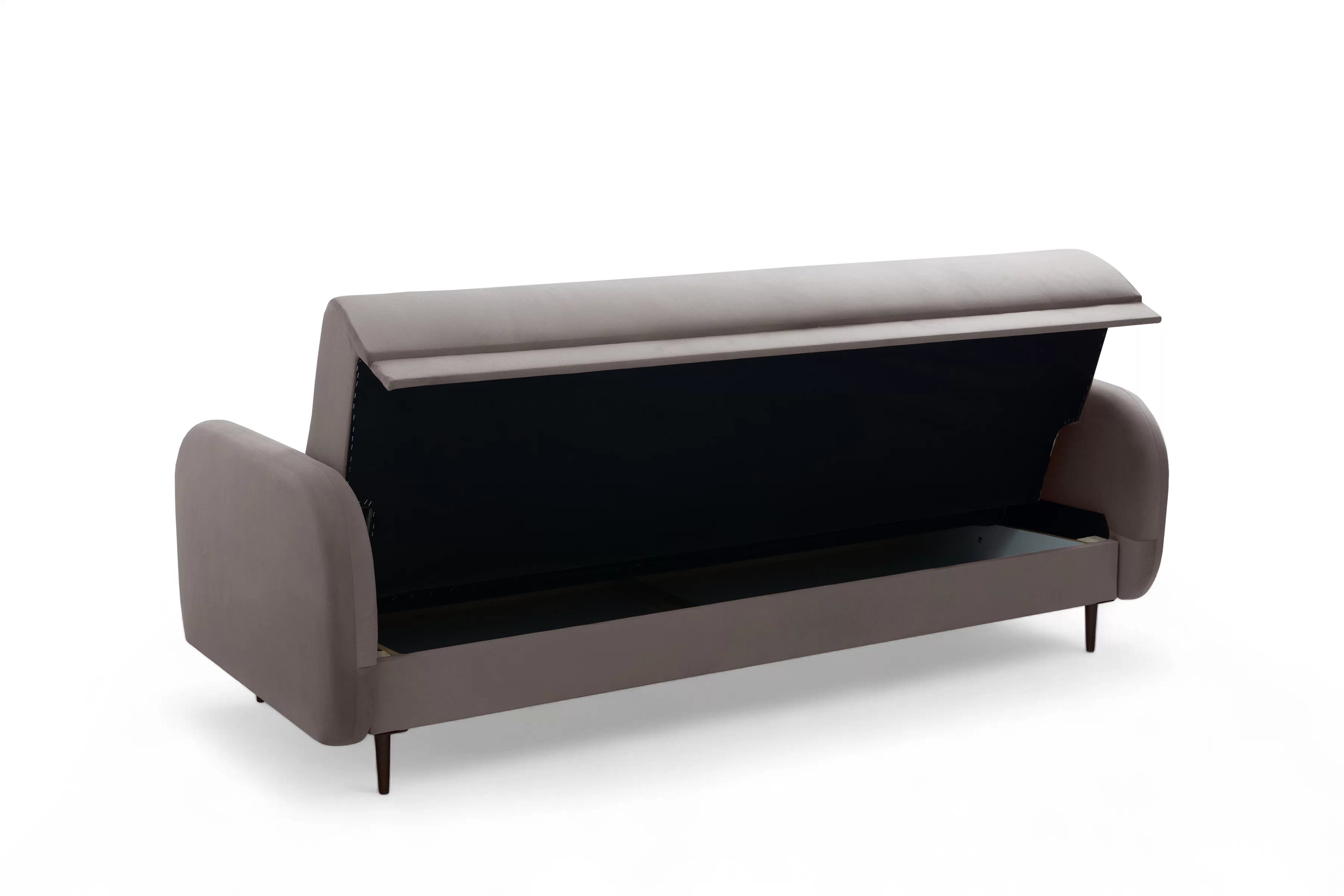 Rozkládací pohovka Linda - tmavě béžová Jasmine 25 Pohovka Linda rozkladana pro obývacího pokoje - ciemno béžová welwet Jasmine 25