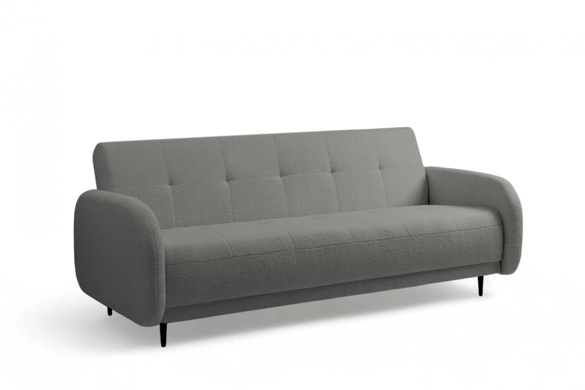 Rozkládací pohovka Linda - šedá Lambi 12 Pohovka Linda rozkladana pro obývacího pokoje - šedá boucle Lambi 12