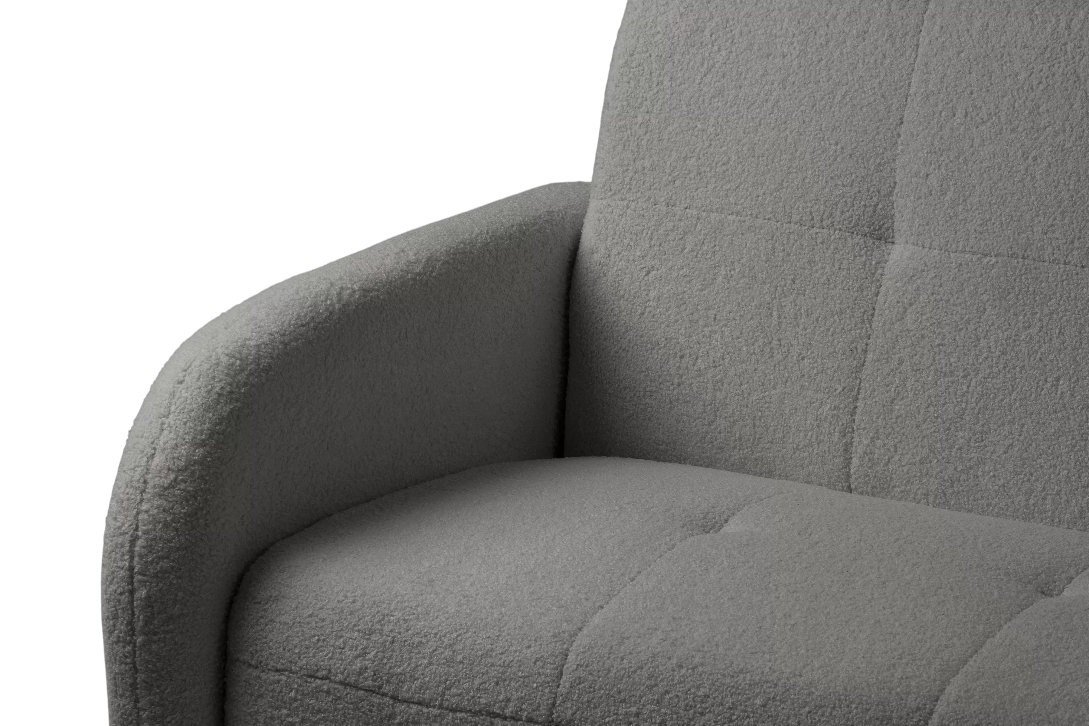 Rozkládací pohovka Linda - šedá Lambi 12 Pohovka Linda rozkladana pro obývacího pokoje - šedá boucle Lambi 12