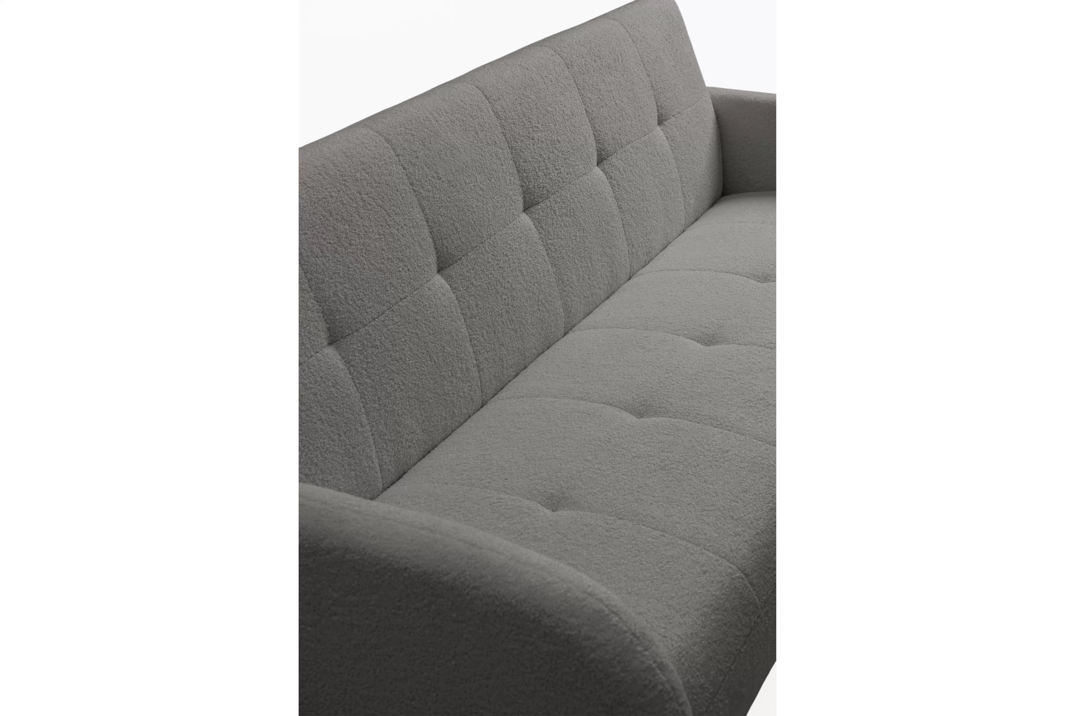 Rozkládací pohovka Linda - šedá Lambi 12 Pohovka Linda rozkladana pro obývacího pokoje - šedá boucle Lambi 12